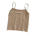 thumbnail image 5 of COMVALUE Tank Tops for Women Square Neck Spaghetti Strap Double Lined Y2K Going Out Camisole Top Khaki One Size, 5 of 9