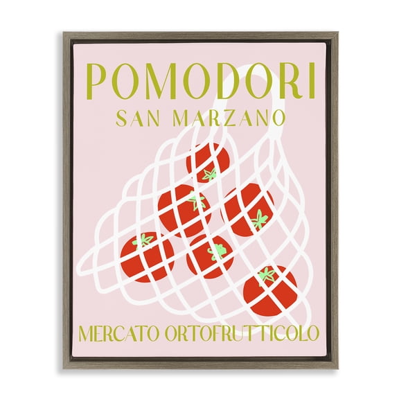 Stupell Industries Modern Tomato Fruit Market Food & Beverage Painting Brown Floater Framed Canvas Art Print Wall Art, 25 x 31