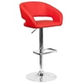 thumbnail image 2 of Home Square Faux Leather Adjustable Bar Stool in Red Finish - Set of 3, 2 of 11