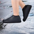 thumbnail image 4 of Cubrezapatos impermeables de silicona Protectores de zapatos para lluvia Portátil Día lluvioso Antideslizante Elástico Cubrezapatos reutilizables para Negro 29cm shamjiam Cubrezapatos, 4 of 8