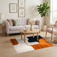 thumbnail image 3 of ODIKA 4'x6' Ultra-Soft Area Rug, Black Orange Abstract Geometric Dynamic Curved Shapes with Modern Flair Washable, Bare feet friendly, Silk-Touch for Bedroom Home office, 3 of 7