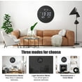 thumbnail image 4 of Digital Wall Clock Silent Kitchen Clock Non Ticking Wall Clock,12 Inch LED Wall Clocks with Display of Time/Date/and Temperature/Humidity,Three Modes for Choose, 4 of 7