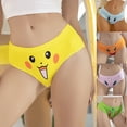thumbnail image 2 of New European and American women's cartoon printed underwear with buttocks fashionable girl's mid waist milk silk lace underwear, 2 of 13