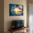 thumbnail image 2 of HFDF Ocean Wave Sunset Wall Art: Stunning Water Seascape Artwork Painting Print on Canvas for Bathroom 10x8inch Framed, 2 of 4