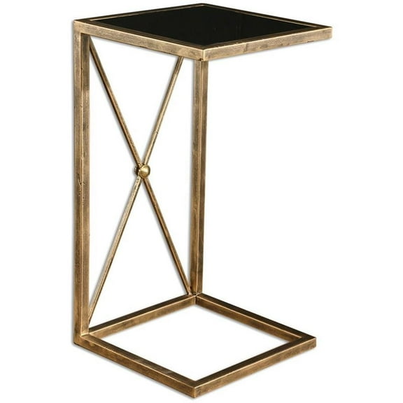 Bowery Hill Contemporary Iron Gold Side Table