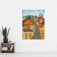 thumbnail image 2 of Rural Train Station Folk Art Extra Large XL Wall Art Poster Print, 2 of 3