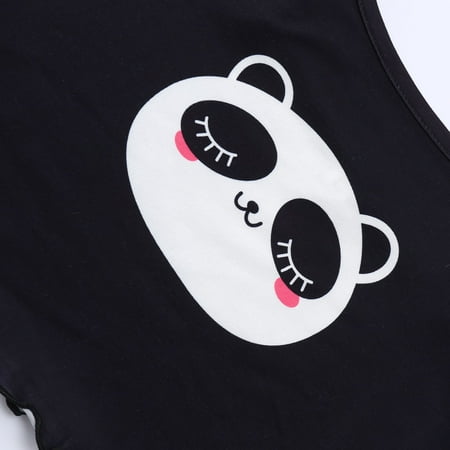 

Vedolay Sleepwear For Women Nightgown Women s 2 Piece Cartoon Shorts Pajamas Set Cotton Pjs Short Comfy Lightweight Sleeveless Drawstring Black XXL