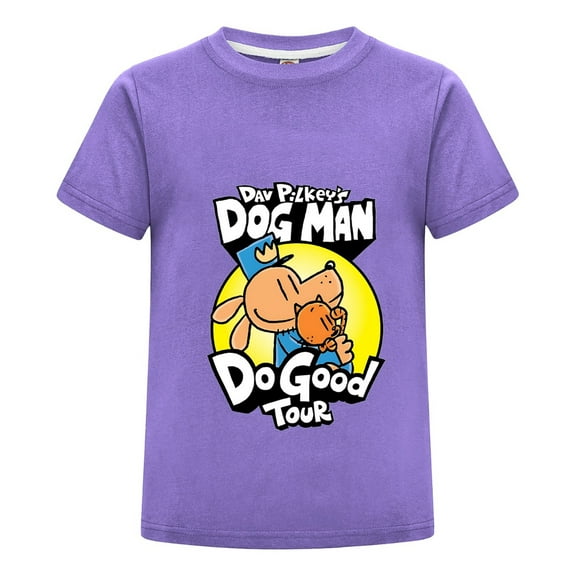 Dog Man Do Good Tour Promo Art Kids Boys Girls Graphic Tee – Soft Cotton Comic Book Hero T-Shirt Top