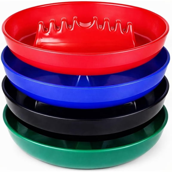 Tivkeber 4-Pack 7" Round Plastic Melamine Ashtrays for Cigarettes & Cigars - Indoor/Outdoor Patio Restaurant Style