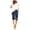 Dark Blue, variant on Shorts for Women Summer High Waisted Cotton Dandelion Print Pants Plus Size Lacing Beach Workout Pants Casual Beach Shorts with Pockets S-2XL