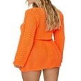 thumbnail image 4 of Jupe Tricotée à Manches Longues Tops à Col en V avec Jupe à Taille Élastique Tenue d'Automne, 4 of 5
