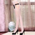 thumbnail image 3 of MRULIC Chaussettes pour Femmes Mode Bas Résille Collants Bas Blancs + Taille Unique, 3 of 6