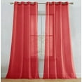 thumbnail image 2 of Red Sheer Window Grommet Curtain Set 84" Inches Long ( 2 Panels), 2 of 4