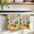 thumbnail image 7 of Yellow Sunflowers Kitchen Towels Set of 3, Elegant Pastoral Floral Daisy Bees Absorbent Dish Towels for Kitchen, Microfiber Hand Towel, Quick Drying Tea Towel for Cleaning Decorative Dishcloths, 7 of 7