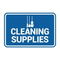 Signs ByLITA Classic Framed Cleaning Supplies Sign (Blue) - Medium