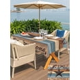 thumbnail image 6 of 52x70 Inch Outdoor Tablecloth with Umbrella Hole Zipper Rectangle Texas Star Vintage Rectangular Tablecloths Outside Waterproof Berry Navy Blue Brown Wooden Patio Table Cloth Cover for Picnic Party, 6 of 8