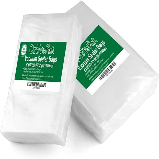 O2frepak Vacuum Sealers Bags Combo 100Count Quarts (8"x12") & Gallons