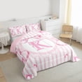 thumbnail image 3 of Homewish Personalized Initial K 2pcs Bedding Comforter Set For Teens Boys Girls,Geometric Stripes Twin Comforter Sets,Cute Ribbon Bow Breathable Bedding Set,Microfiber Bedroom Decor,Reversible, 3 of 8