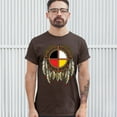 thumbnail image 3 of Tee Hunt The Medicine Wheel Dreamcatcher T-Shirt Native American Symbol Men's Tee, Brown, 3X-Large, 3 of 5