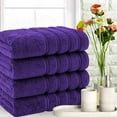 thumbnail image 6 of American Soft Linen Purple Bath Towel Set 100% Turkish Cotton Luxury Hotel Towels for Bathroom 4 Piece, 6 of 7