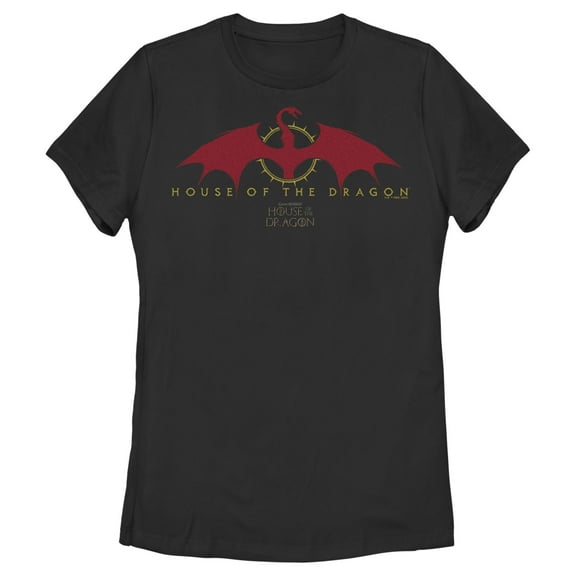 Women's Game of Thrones: House of the Dragon Red Dragon Logo  Graphic Tee Black Large