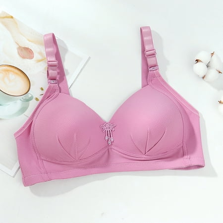 

Floleo Clearance Womens Plue Size Adjustable Full Cup No Steel Ring Cotton Breathable Underwear