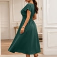 thumbnail image 5 of Ruimatai Women's V-Neck Twist Waist Short Sleeve A-Line Casual Midi Dresses for Women Work Office & Party Wear, 5 of 5