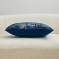 thumbnail image 3 of THE-TINOART Modern Luxury Textured Velvet Throw Pillow Cover 22x22 Inch Abstract Navy Blue Metallic Jacquard Accent Couch Pillow Case for Sofa Cushion Bedroom Living Room Decoration, 3 of 6
