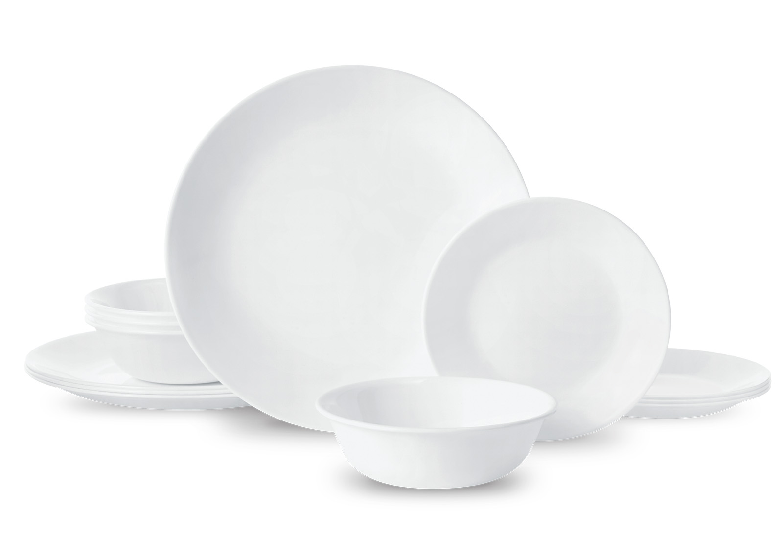 Corelle Winter Frost White 12-Piece Glass Dinnerware Set (Service for 4)
