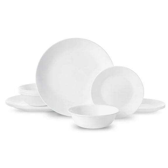 Corelle Winter Frost White 12-Piece Glass Dinnerware Set (Service for 4)