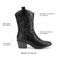 thumbnail image 2 of Botas DREAM PAIRS DWUMMB2505 de media caña con punta redonda negras, 2 of 7