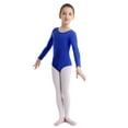 thumbnail image 4 of Yartina Girls Long Sleeve Ballet Dance Dress Leotard Ballerina Gymnastics Unitard Dark Blue 10, 4 of 7