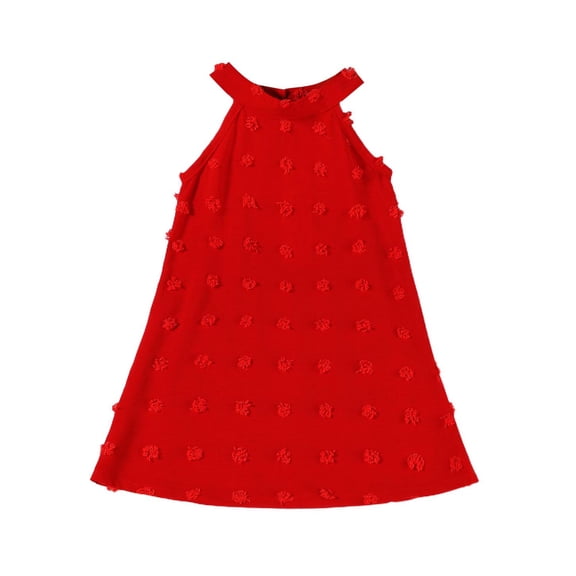WERYOUNG Toddler Girls Dresses Sleeveless Crewneck Solid Color Floral Dress Dance Party Dresses Trendy 9-12 Months
