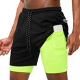 thumbnail image 1 of BELOVING Men' in 1 Running Shorts Lightweight with Phone Pockets Drawstring Sports Shorts Black, 1 of 10