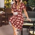 thumbnail image 3 of Xecao Mignon Cochon avec Pièces de Monnaie pour Femmes Été Robe Midi à Manches Courtes avec Poches Robe Décontractée T-Shirt Fluide Robe de Plage, 3 of 6