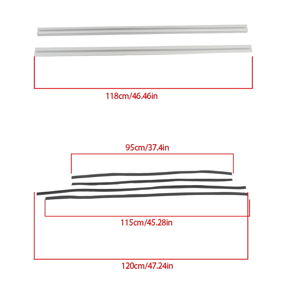 SHZAITOR Universal 48" Roof Rack Cross Bars 330LB Capacity Aluminum Luggage Cargo Carrier w/ 3 Types Clamps Silver