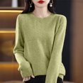thumbnail image 2 of UAMVSH Sweaters for Women Trendy Long Sleeve Crew Neck Sweaters Soft Lightweight Knitted Tops Casual Solid Color Basic Pullover(Medium,Army Green), 2 of 3