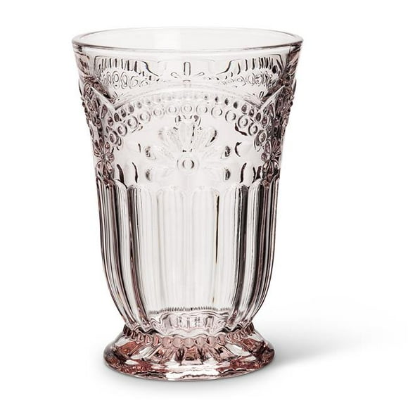 5 in. Flower Glass Highball, Pink