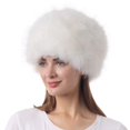 thumbnail image 4 of 1 Uds. Gorro de piel sintética para mujer para invierno con gorro cosaco elástico estilo ruso gorro cálido blanco esquí de invierno, 4 of 5