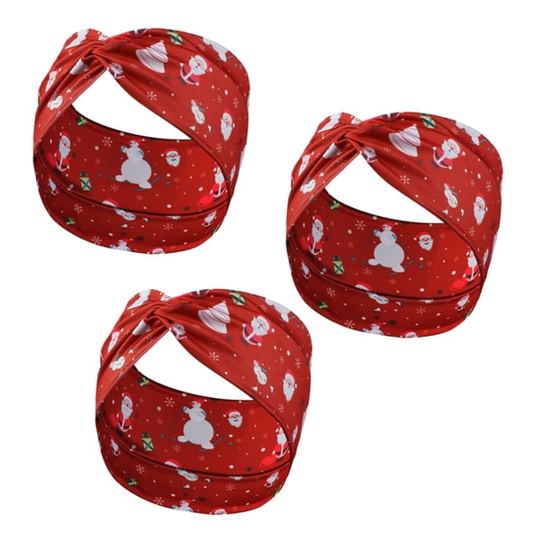 Diademas elásticas con nudos, bandana para la cabeza, bandas elásticas para la cabeza, banda para el sudor para mujeres, diademas para disfraces de fiesta temática de Festival de Navidad