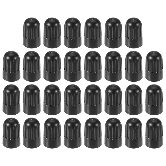 Unique Bargains 30 tapones universales para válvula de neumático para coches, SUV, bicicletas, camiones, motocicletas, 17 mm, plástico, color negro