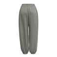 thumbnail image 4 of yeiolnoer Casual Pants for Women Wide Leg Loose Fit Pants Drawstring High Waisted Trousers Fashion Outfits(Gray,Medium), 4 of 7