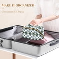 thumbnail image 3 of FORMRS Makeup Bag Travel Cosmetic Organizer for Women Fold Flat Zipper Pouch with Handle, Gold Geometric Pattern, 3 of 8