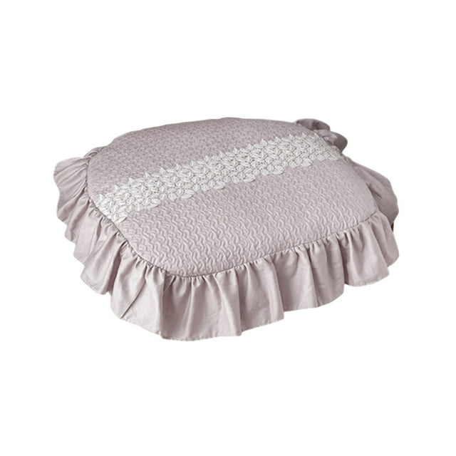 Bdday Chaise Lounge Cushions Outdoor Universal Cushions Lace Embroidery Pures Cotton Chair Pads Squares Sponge Pads Ruffle Cushions Can Be Machine Washed Car Seat