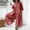 Red, variant on Ladies Overalls Jumpsuit Women Loose Casual Solid Turn-down Collar Cotton Linen Romper Long Playsuit Zipper Jumpsuit Black 4