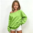 thumbnail image 3 of BOOMNY Child Girls Sweatshirts Oversized One Shoulder Sweatshirt for Kids Fashion Fall Winter Pullover Tops, 3 of 5