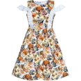 thumbnail image 1 of Girls Dress Vintage Floral Cold Shoulder Summer Sundress 6 Years, 1 of 7