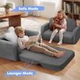 thumbnail image 4 of Babyeap Extra Wide Kids Chair,2-in-1 Convertible Toddler Chairs,Soft Comfy Kids Couch, Kids Sofa for Boys & Girls 3+,Deep Gray, 4 of 9