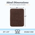 thumbnail image 2 of Sasttie Chenille Bathroom Rugs 20x24,Quick Dry Machine Washable Bath Mats with Rubber Backing,Brown, 2 of 8