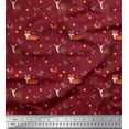 thumbnail image 1 of Soimoi Poly Crepe Fabric Floral,Deer & Fox Kids Print Fabric by Yard 52 Inch Wide, 1 of 1